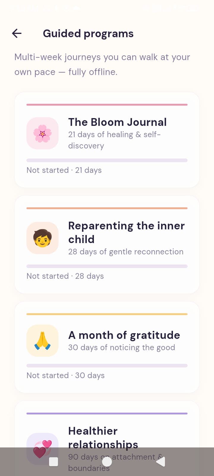 Guided healing programs library