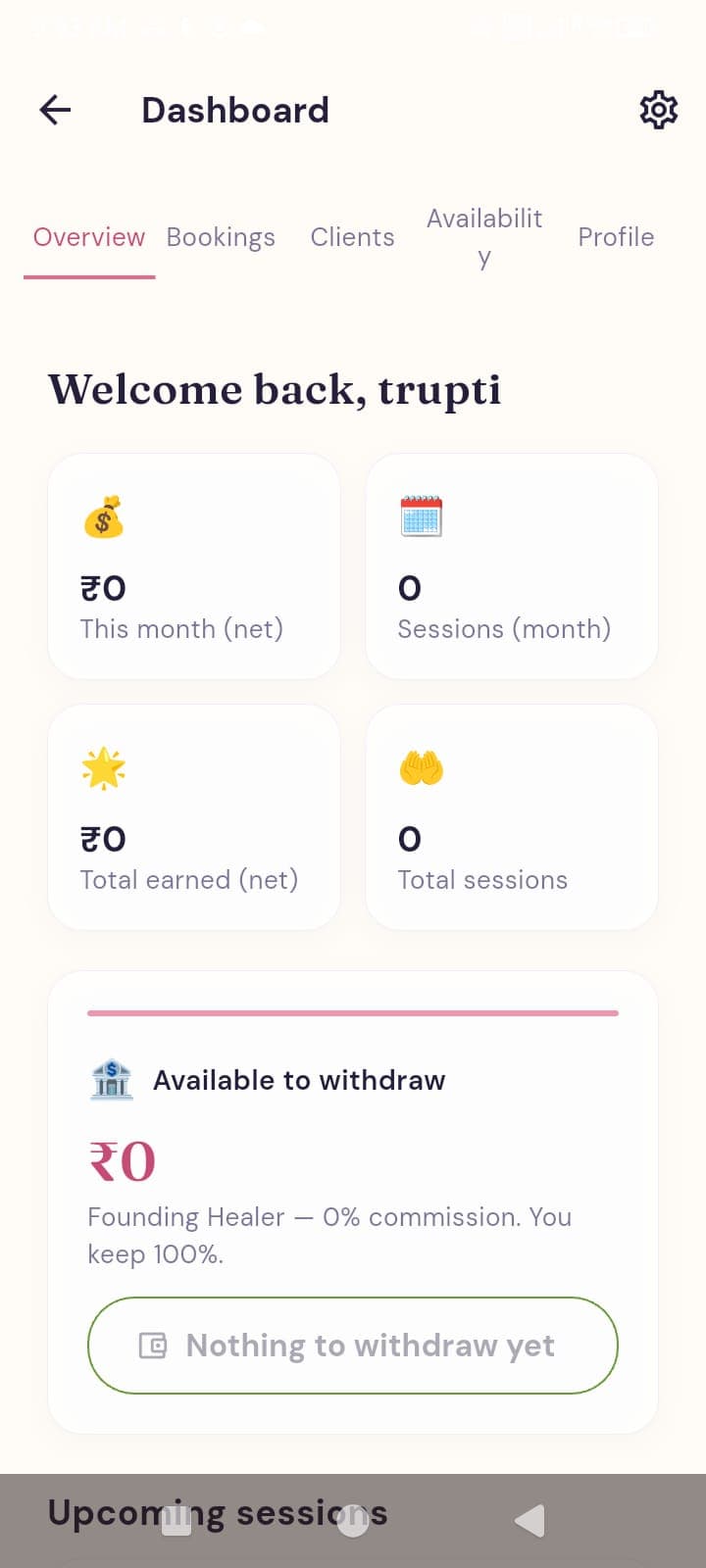 Healer dashboard